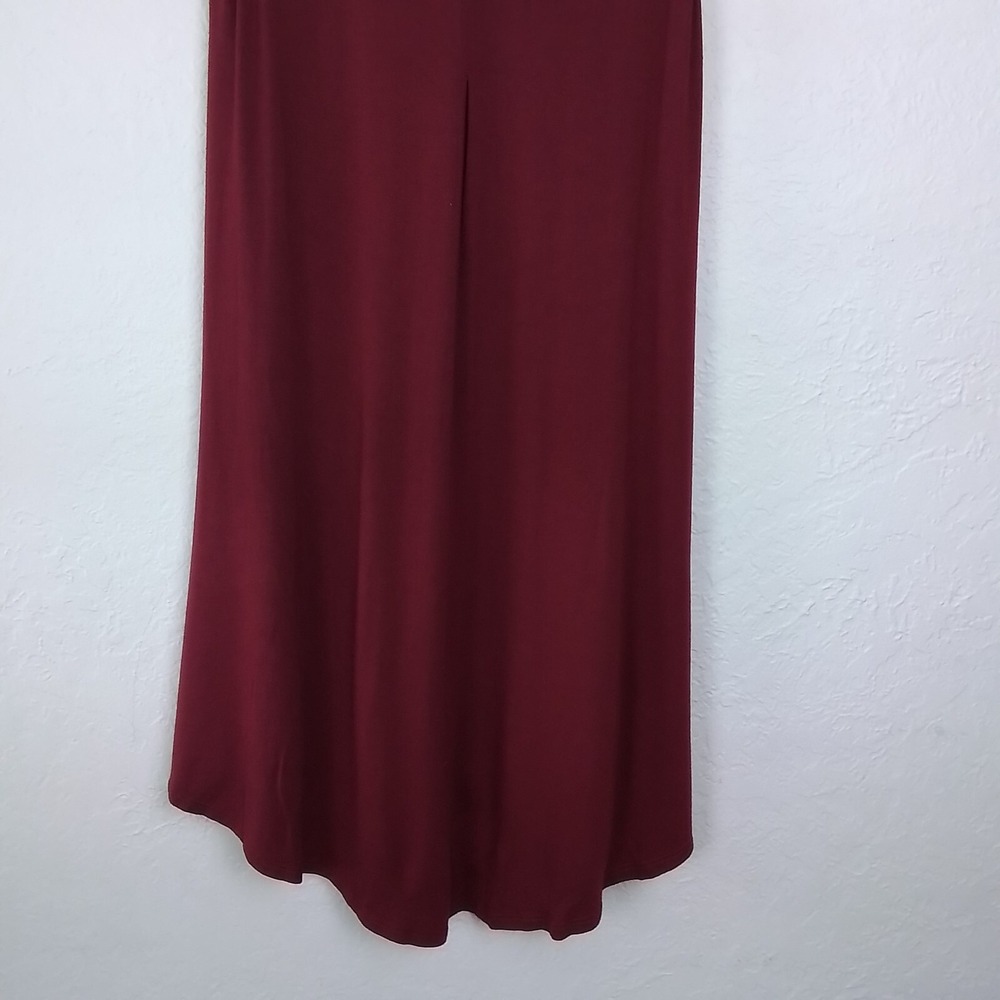Umgee Women's Small‎ Burgundy High Low Dress Soft Stretch Jersey Boho Indie - Picture 9 of 14